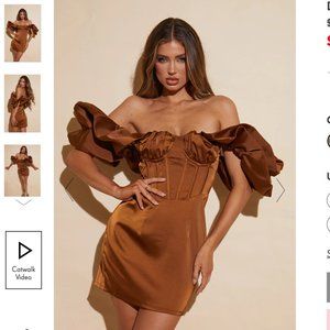 RUFFLE SLEEVE CORSET DETAIL BODYCON DRESS